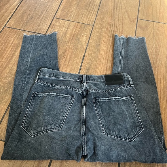 Aritzia Talula X Agolde High Rise Taper Jeans with Raw Step Hem~ Washed Black 26 - Picture 7 of 7